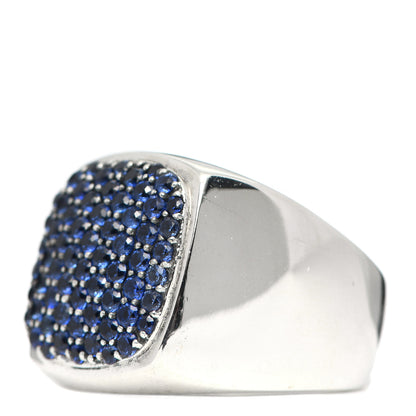 David Yurman Sterling Silver Blue Sapphire Signet Ring 57 8 3 of 5