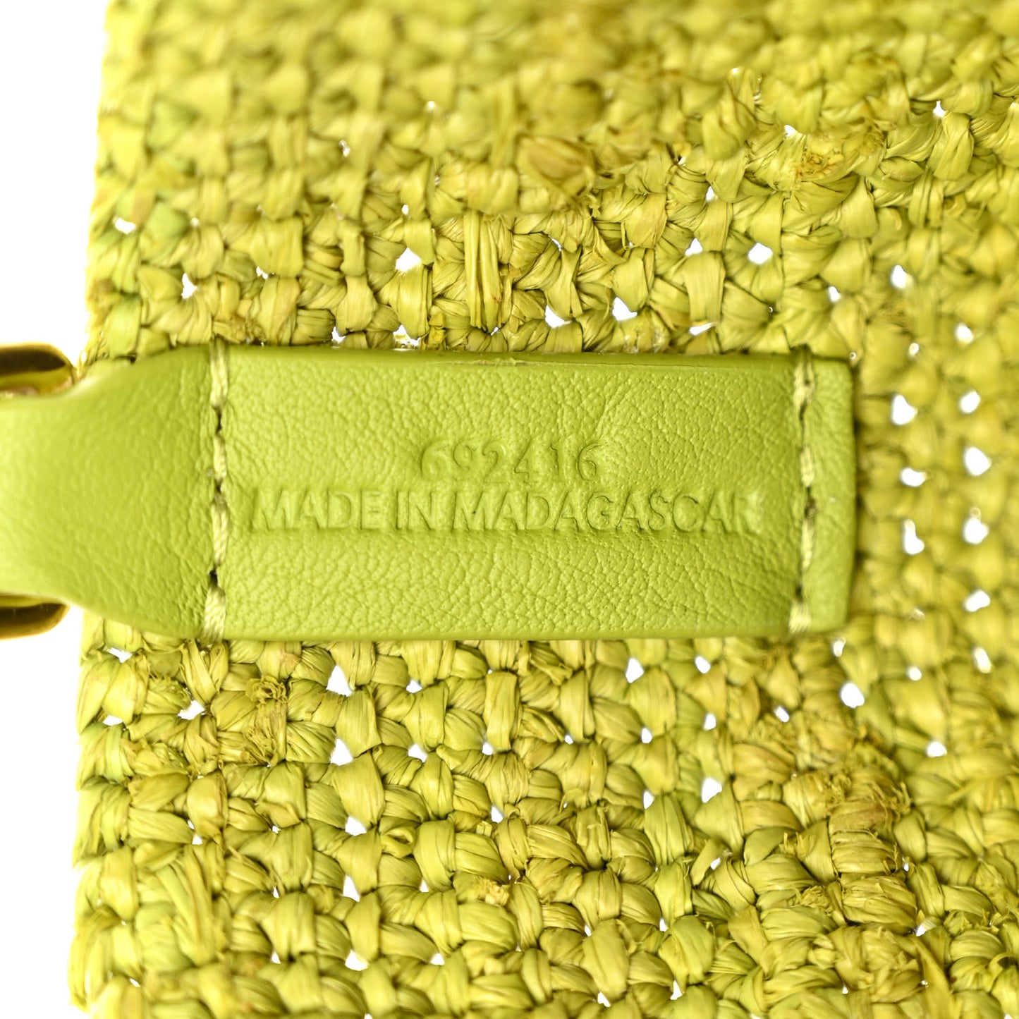 Raffia Mini Slit Tote Bag Meadow Green