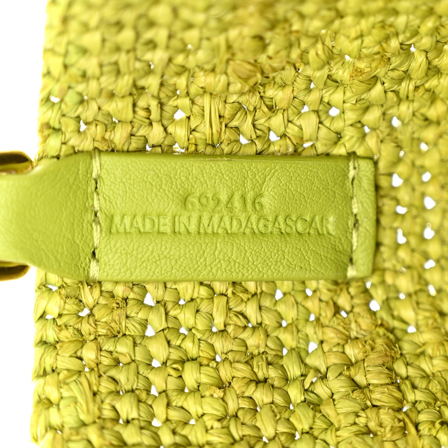 Loewe Raffia Mini Slit Tote Bag Meadow Green 6 of 9