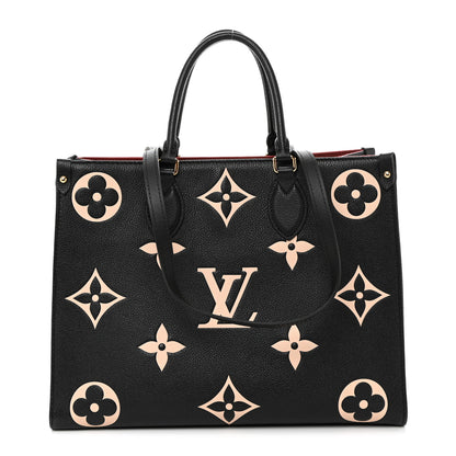 Louis Vuitton LOUIS VUITTON Empreinte Monogram Giant Onthego MM Black Beige 1 of 10