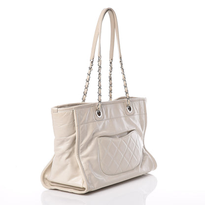 Chanel Glazed Calfskin Small Deauville Tote Ecru 3 of 12