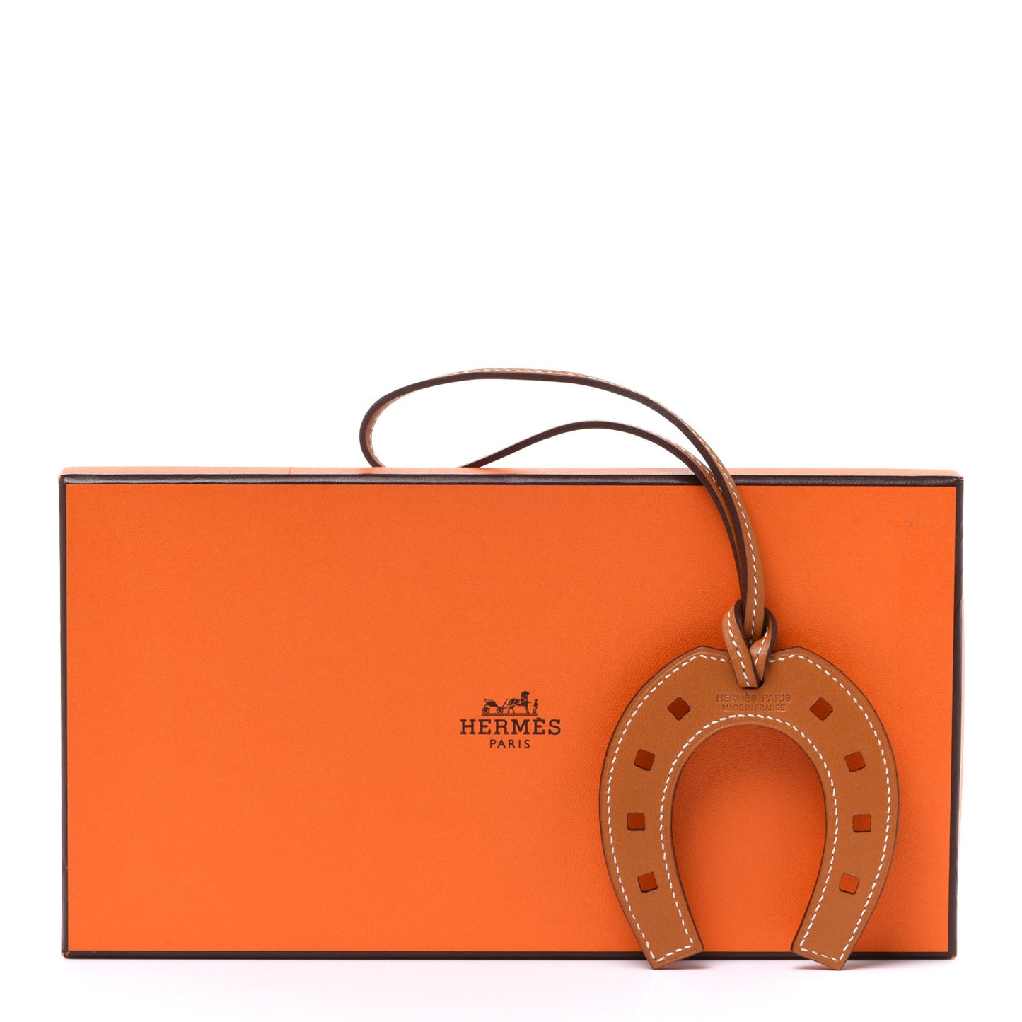 Veau Butler Paddock Horseshoe Bag Charm Natural Sable