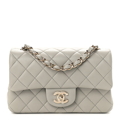 Chanel Lambskin Quilted Mini Rectangular Flap Grey 1 of 9