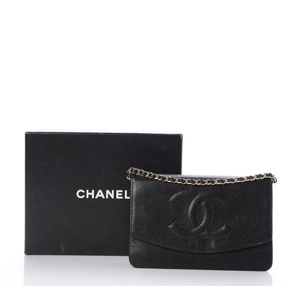 Chanel Caviar Timeless CC Wallet On Chain WOC Black 9 of 9