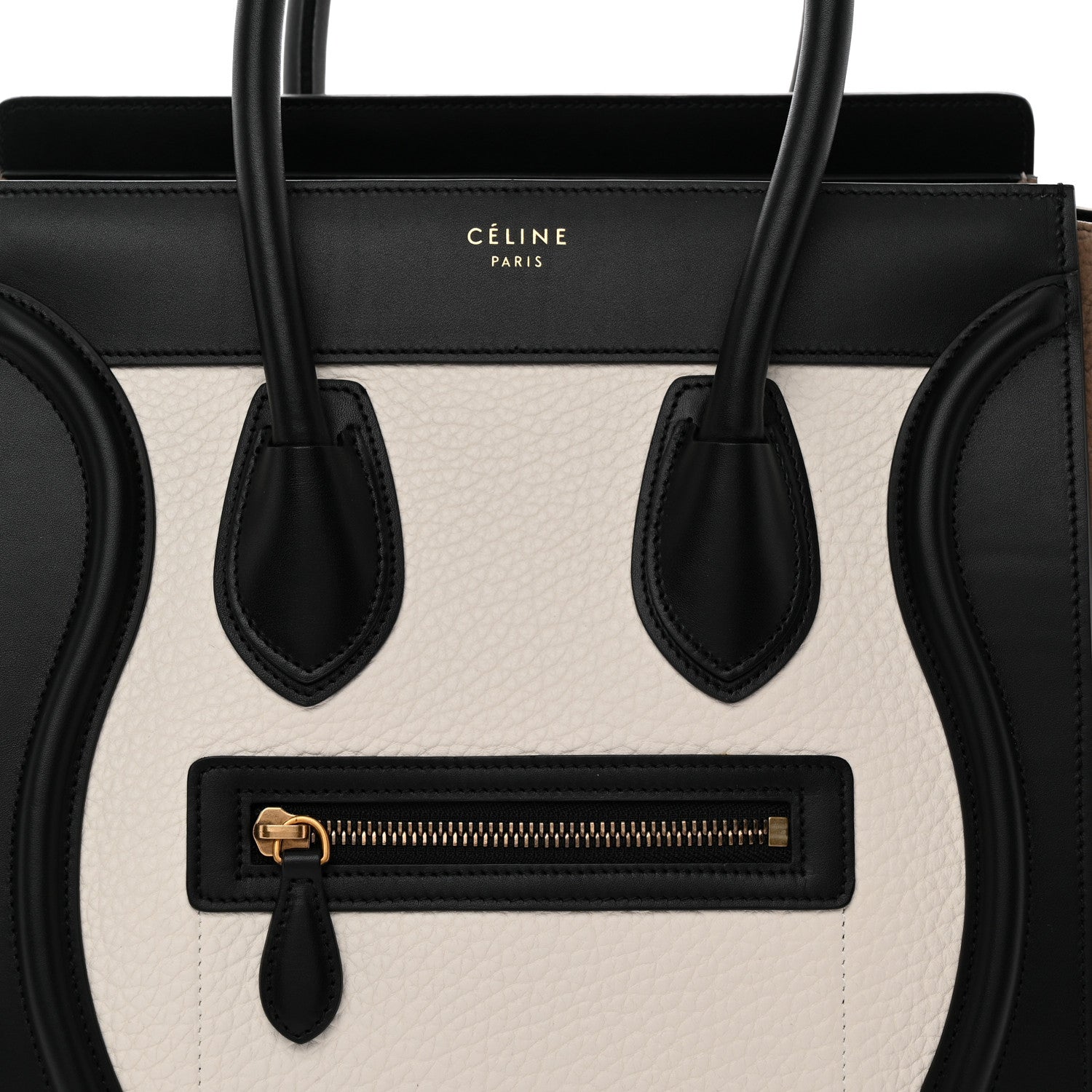 Celine Bullhide Calfskin Nubuck Micro Tri-Color Luggage White Khaki 7 of 10