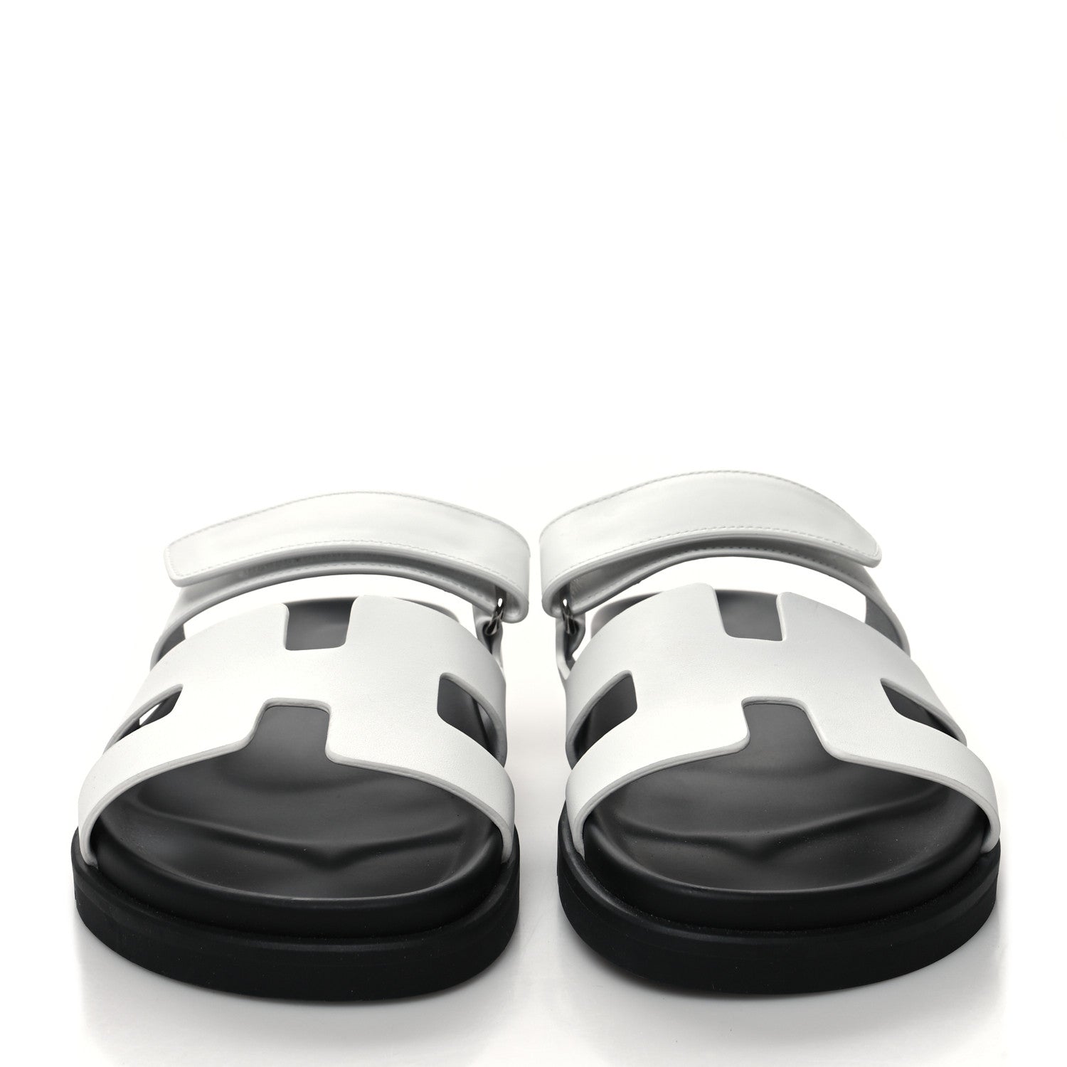Hermes Calfskin Womens Chypre Sandals 37.5 White 2 of 8
