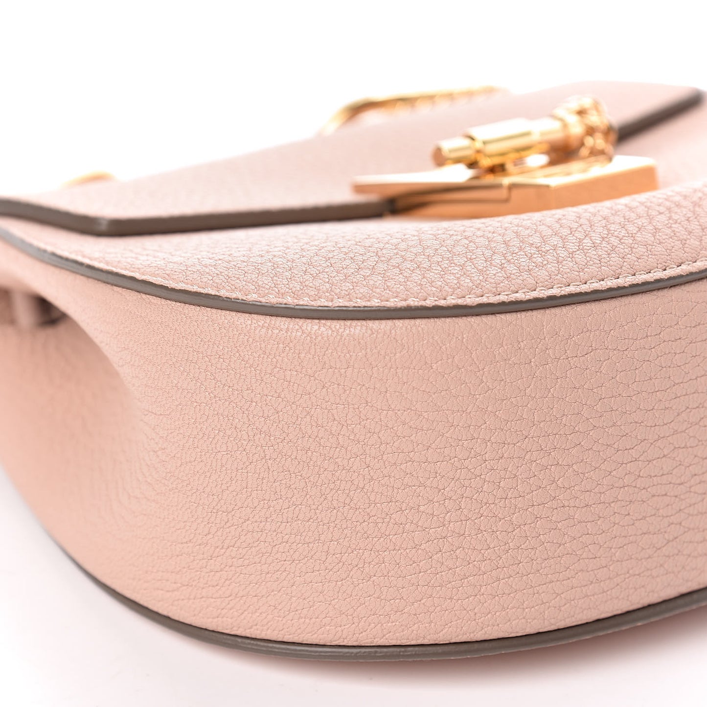 Grained Lambskin Mini Drew Shoulder Bag Cement Pink