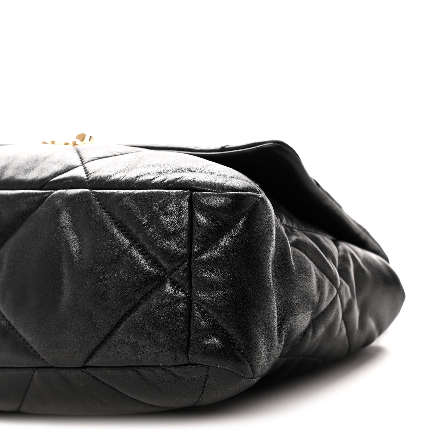 Chanel Shiny Goatskin Quilted Large Chanel 19 Flap Black 10 of 10