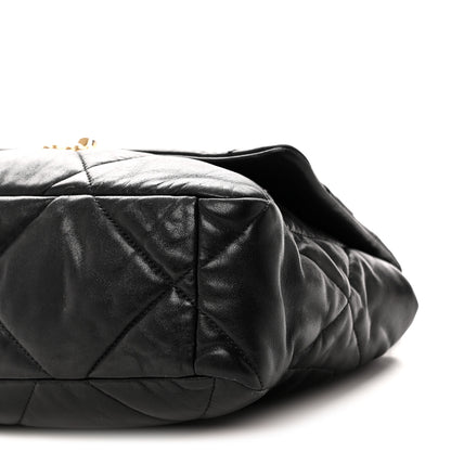 Chanel Shiny Goatskin Quilted Large Chanel 19 Flap Black 10 of 10