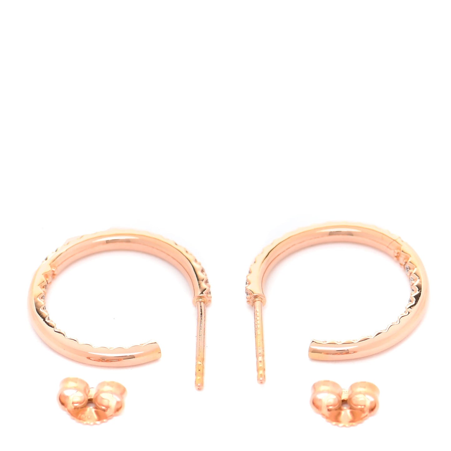 18K Rose Gold Diamond .37ctw Inside Out Open Hoop Earrings