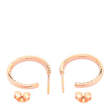 Roberto Coin 18K Rose Gold Diamond .37ctw Inside Out Open Hoop Earrings 3 of 6