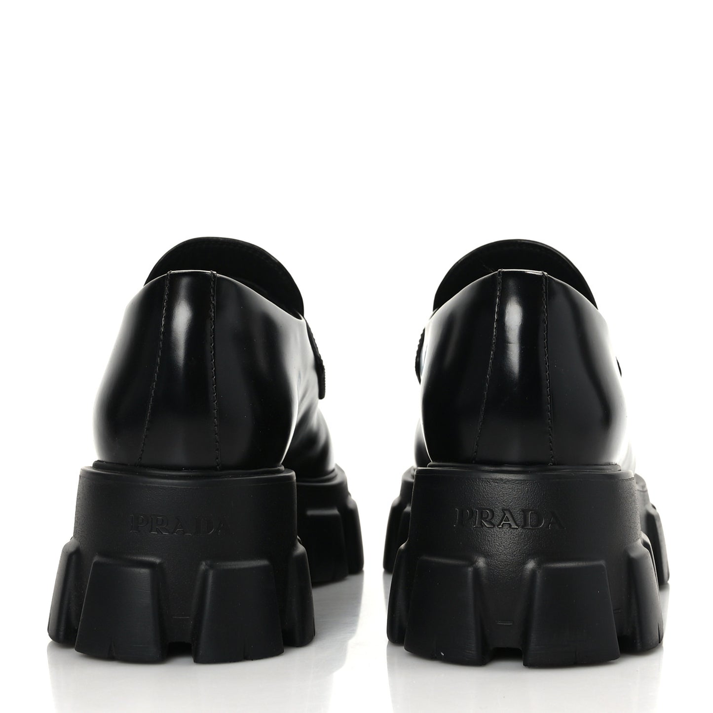 Spazzolato Triangle Logo Monolith Pointy 55mm Loafers 41 Black