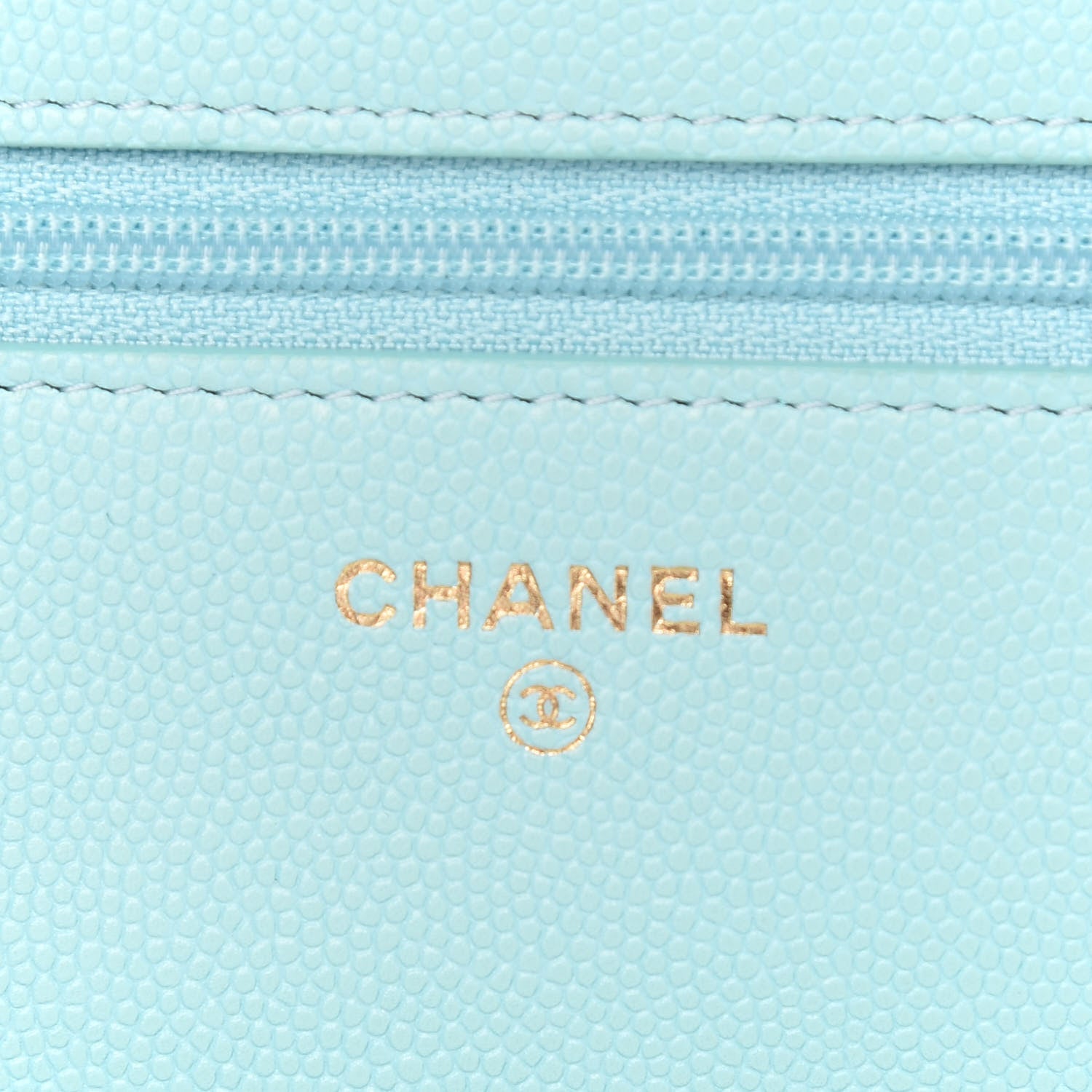 Chanel Caviar Quilted Wallet On Chain WOC Light Blue 5 of 9