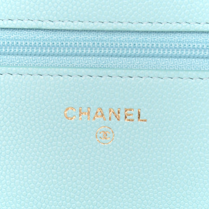 Chanel Caviar Quilted Wallet On Chain WOC Light Blue 5 of 9