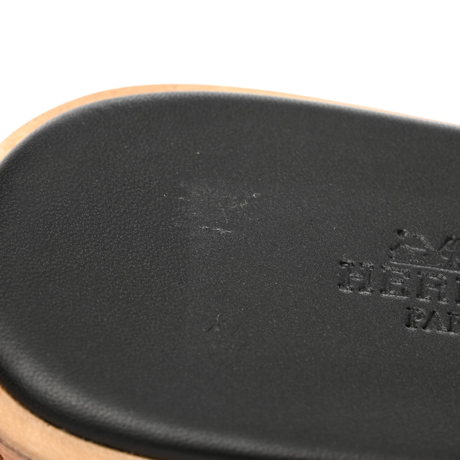 Hermes Calfskin Cork Eze 30 Sandals 37 Black 13 of 16
