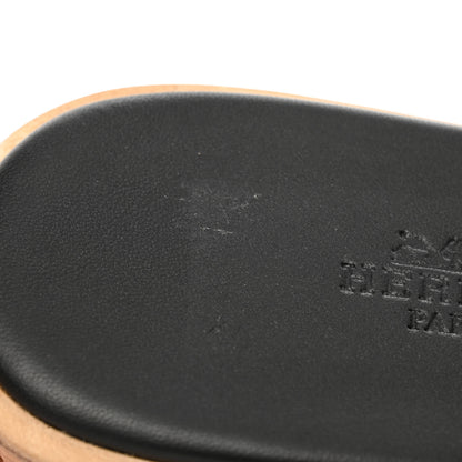 Hermes Calfskin Cork Eze 30 Sandals 37 Black 13 of 16