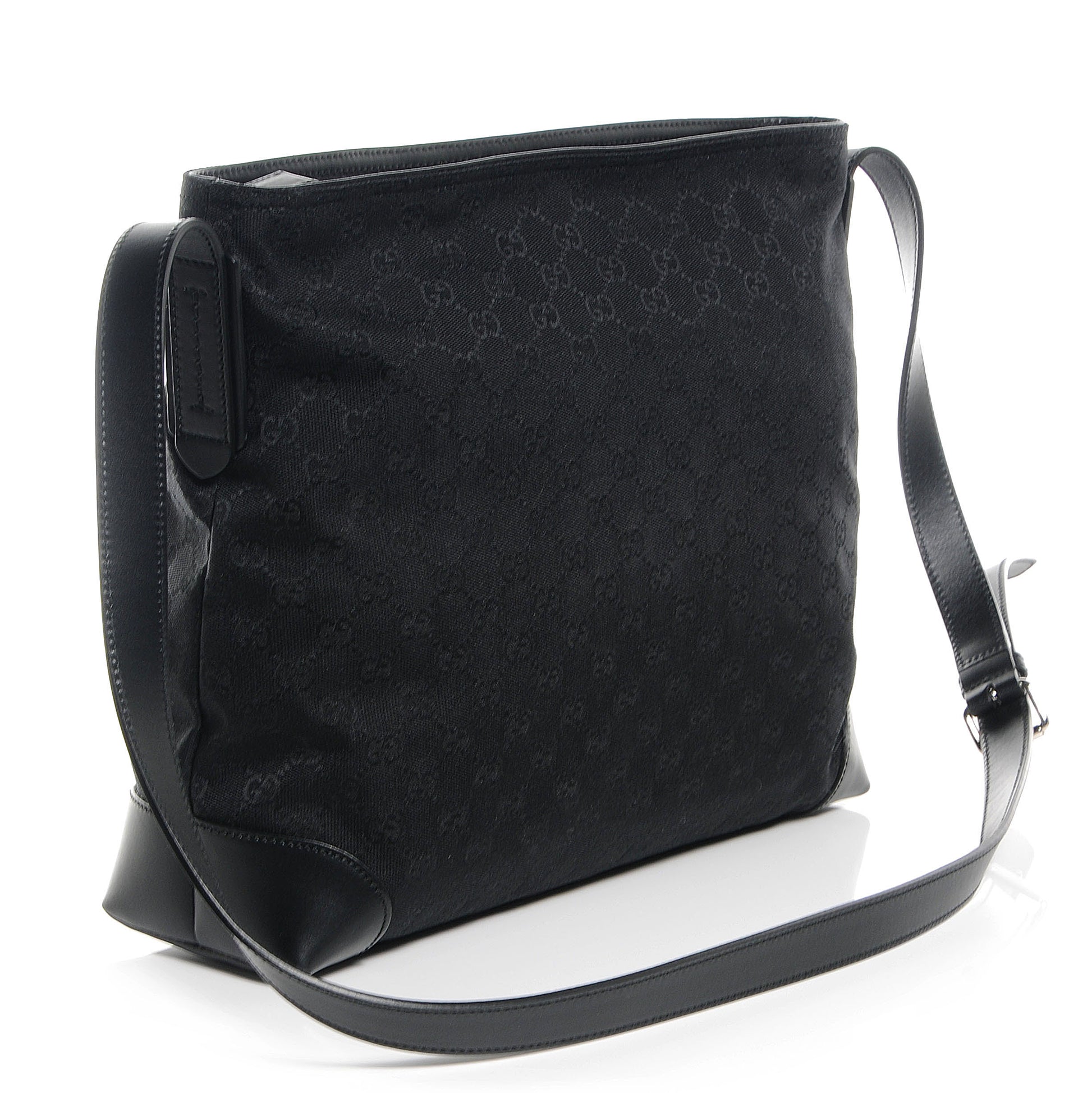 Gucci Monogram Canvas Messenger Bag Black 3 of 7