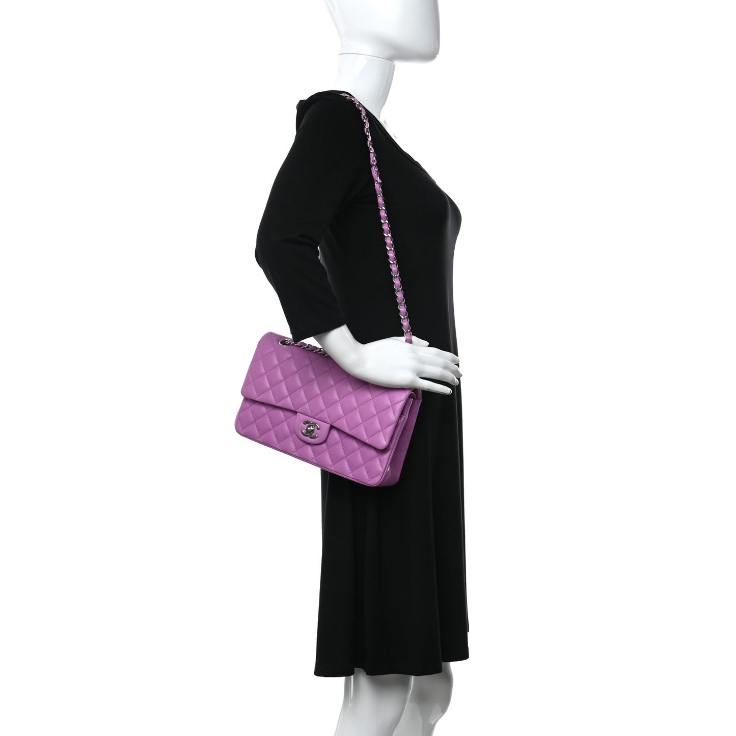 Lambskin Quilted Medium Double Flap Pink