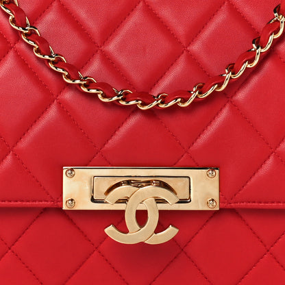 Chanel Lambskin Quilted Large Golden Class Flap Red 8 of 11