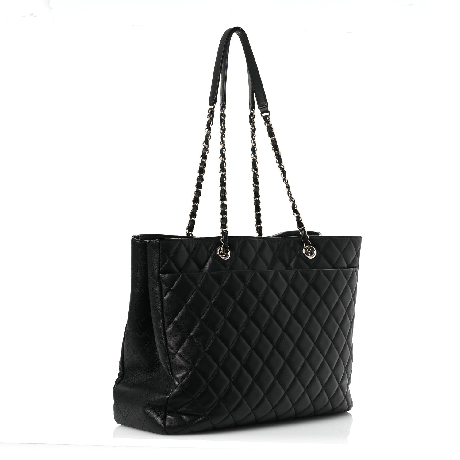 Chanel Calfskin Quilted Large CC Shopping Tote Black 3 of 16