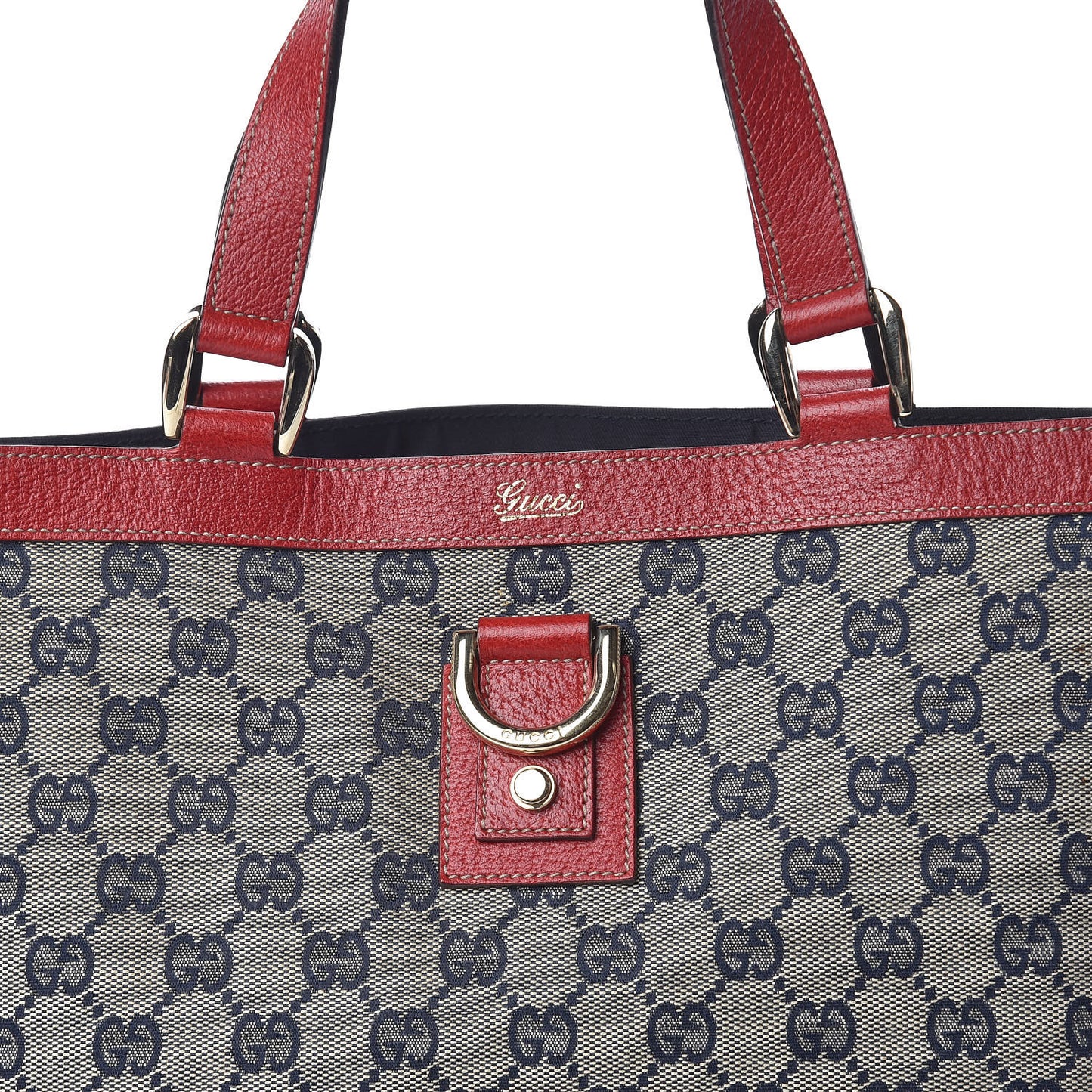 Monogram Abbey Small Tote Navy Red