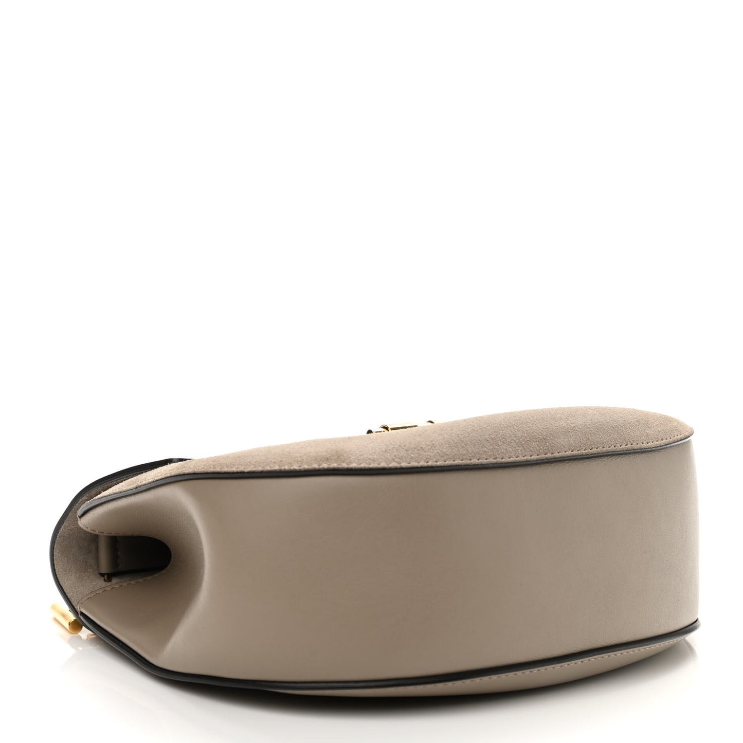 Suede Smooth Calfskin Drew Shoulder Bag Motty Grey