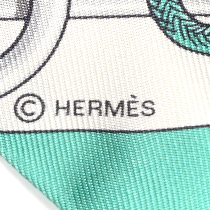 Hermes Silk Cliquetis Twilly Ciel White Menthol 3 of 4