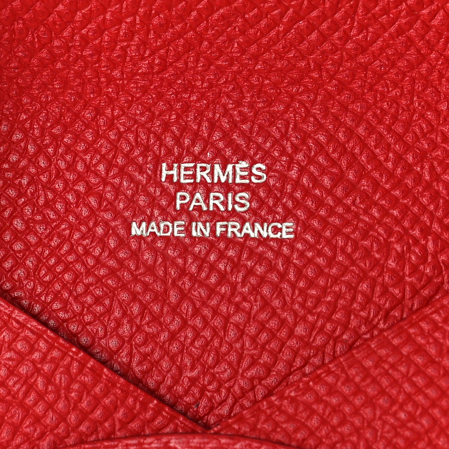 Hermes Epsom Calvi Card Case Rouge Casaque 6 of 8