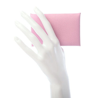 Hermes Epsom Calvi Card Case Mauve Sylvestre 2 of 6