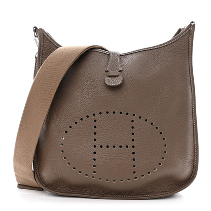 Hermes Taurillon Clemence Evelyne III PM Etoupe 1 of 10