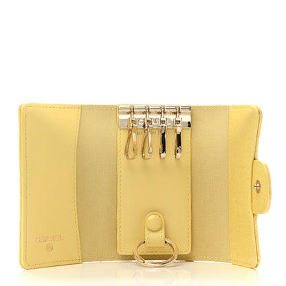 Chanel Iridescent Caviar Quilted Classic 4 Key Holder Wallet Yellow 5 of 9