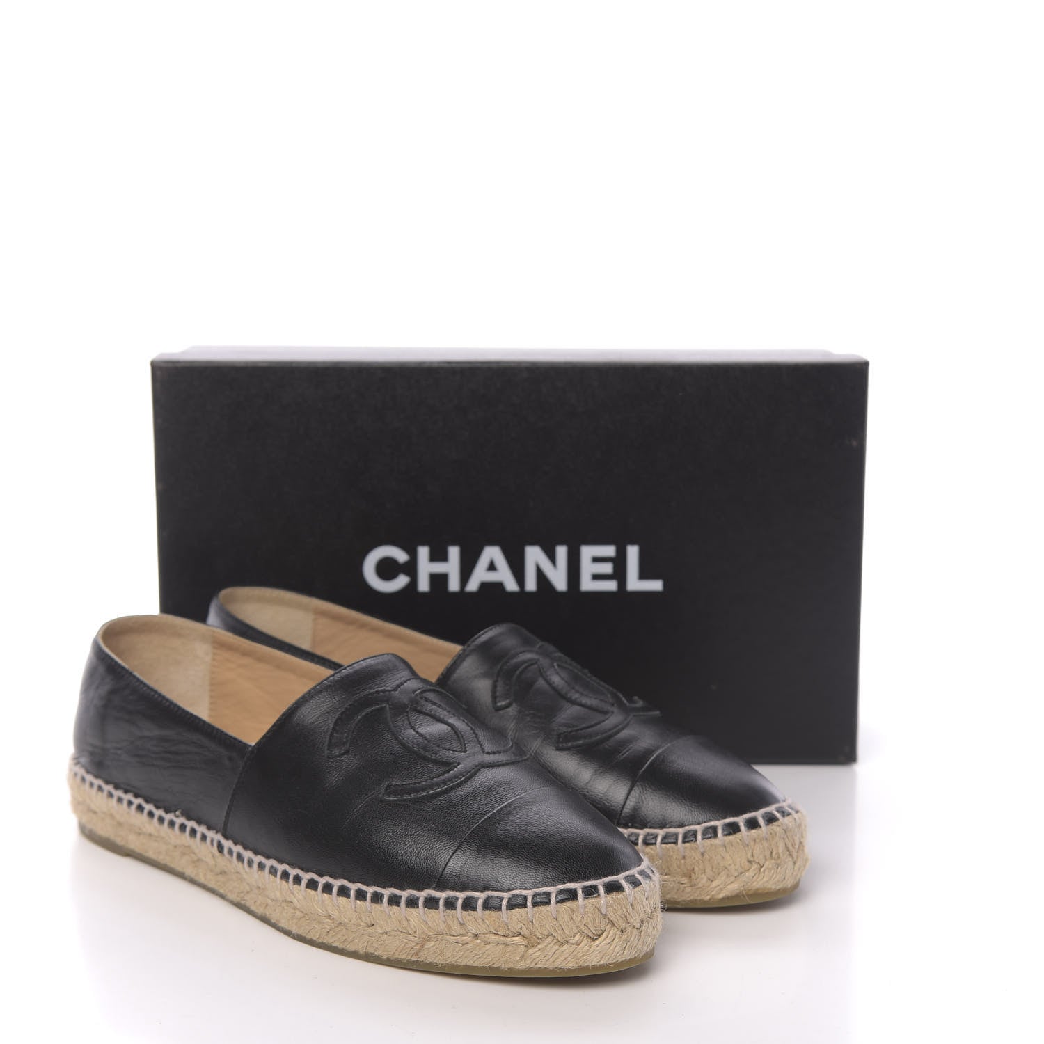 Chanel Lambskin CC Espadrilles 39 Black 10 of 10