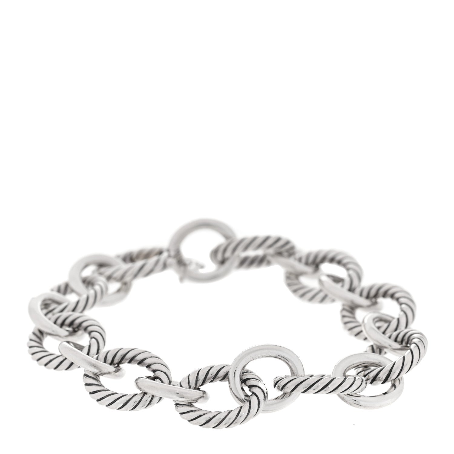 David Yurman Sterling Silver 12mm Large Oval Link Bracelet 1 of 4