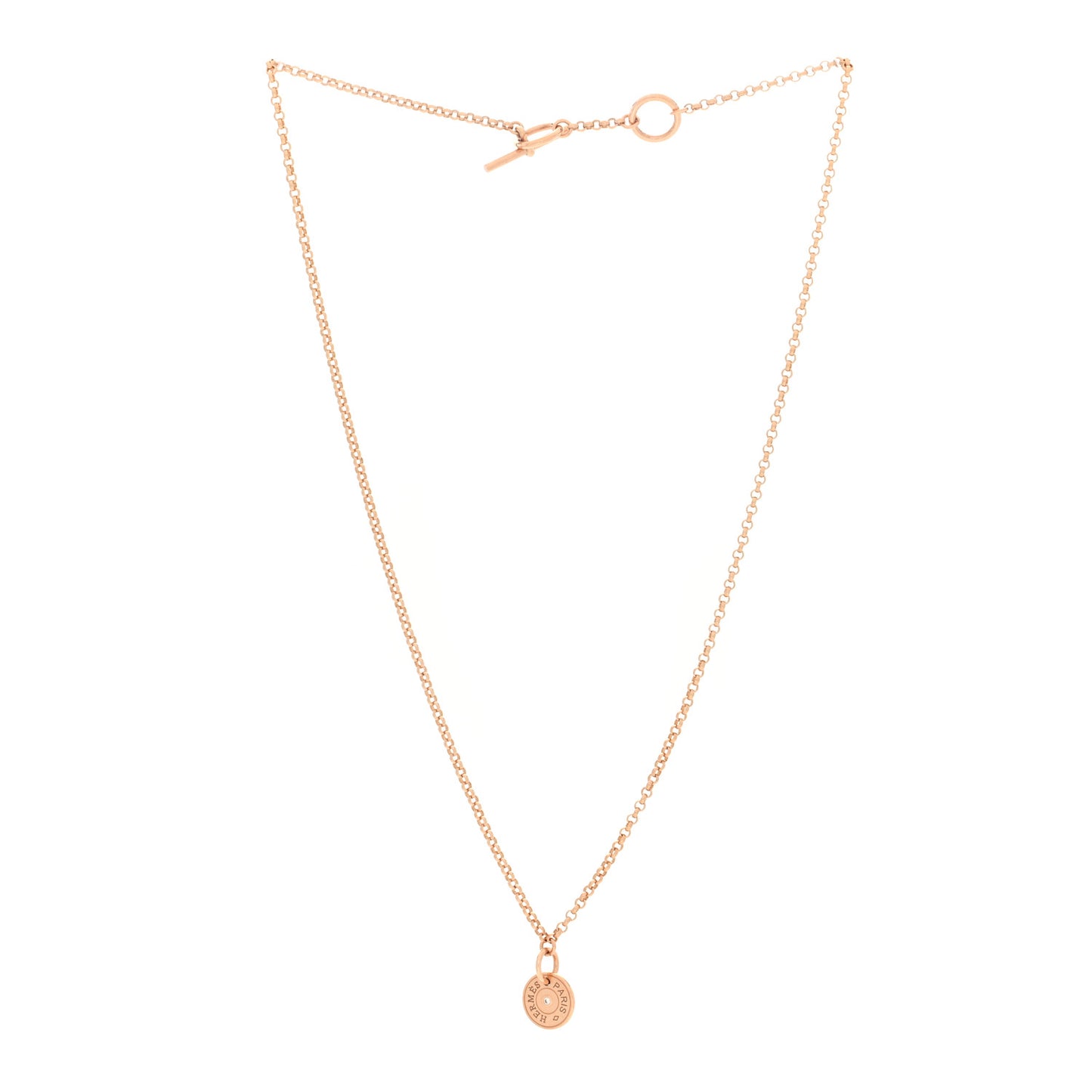 18K Rose Gold Diamond Gambade Clou de Selle Necklace