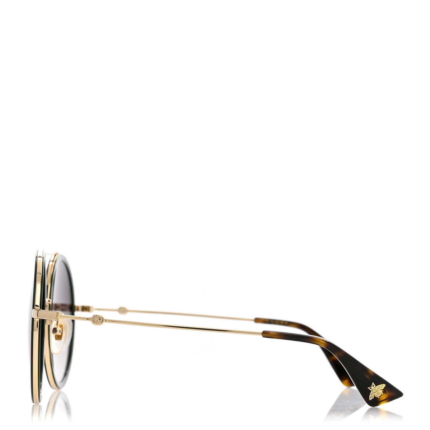 Metal Round Frame Sunglasses GG0061S Green Red
