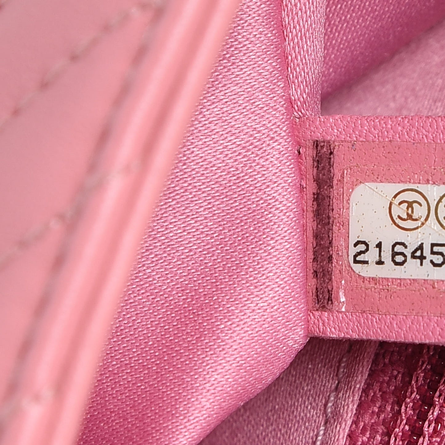 Lambskin Quilted Small CC Crossing Flap Pink