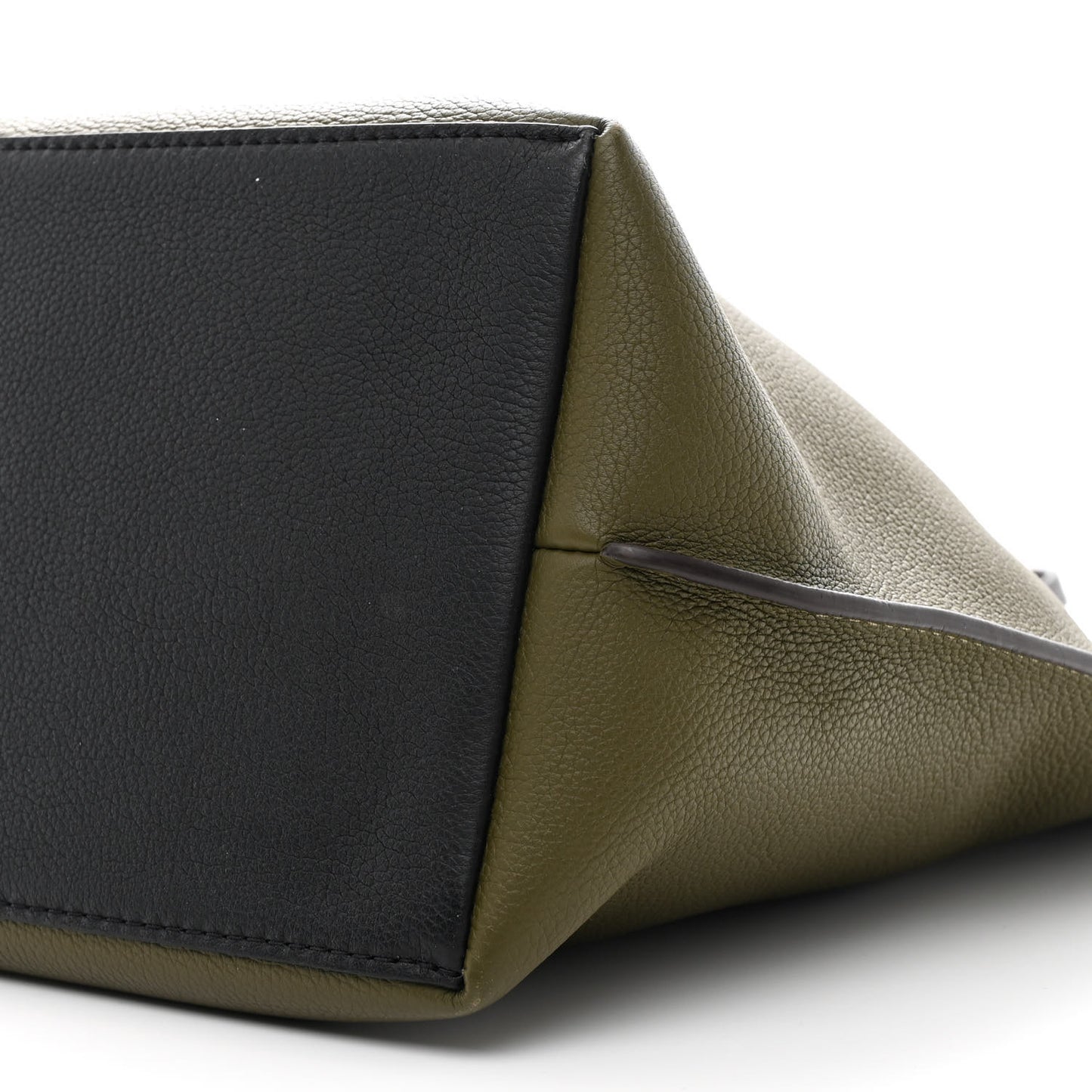 Calfskin Lockme Go Tote Green Toffee
