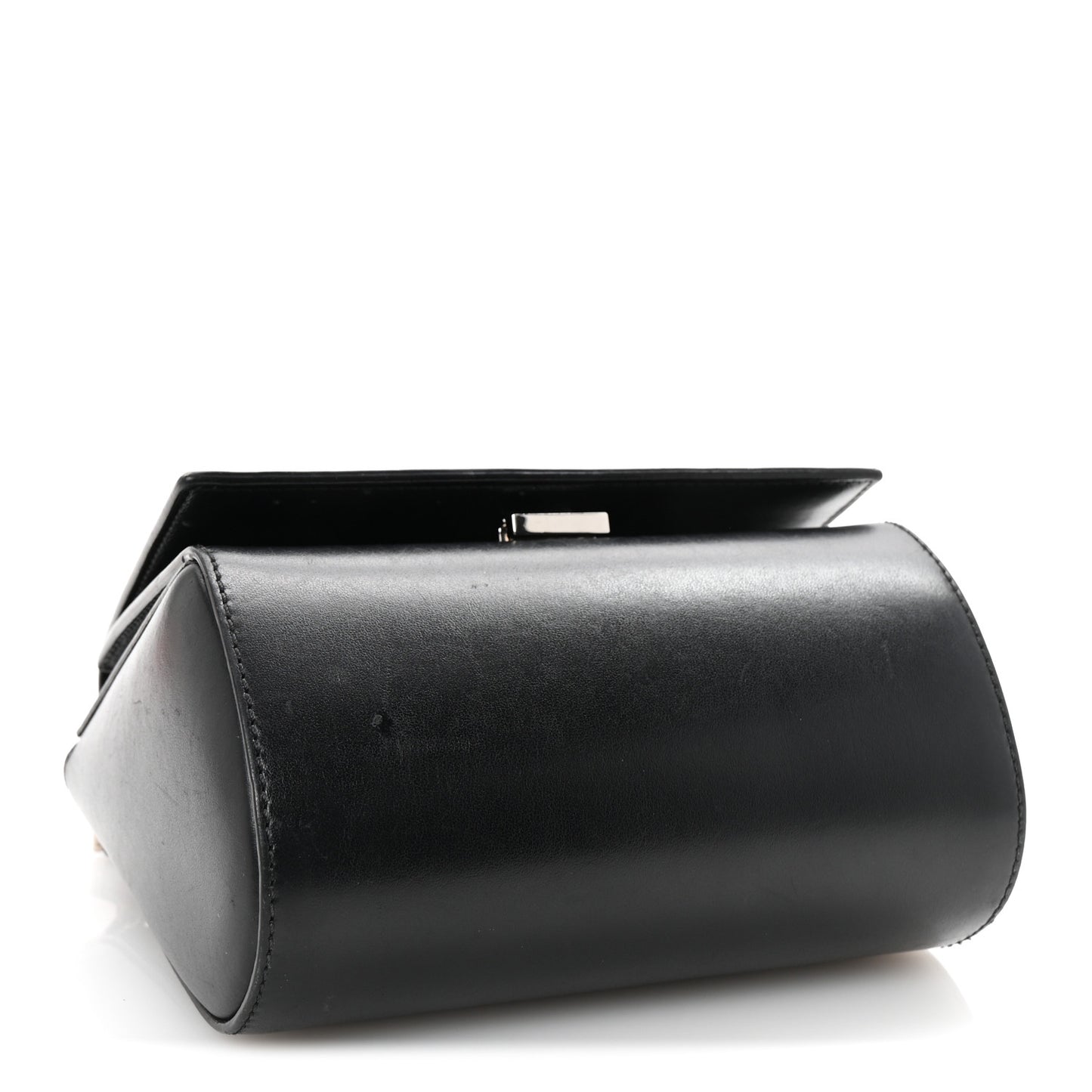 Calfskin Mini Pandora Box Logo Strap Crossbody Bag Black