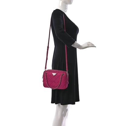 Prada Nylon Tessuto Impuntu Quilted Chain Crossbody Fuxia 2 of 19
