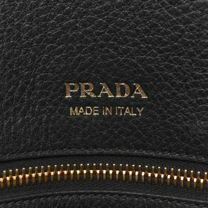 Prada Soft Grain Calfskin Large Tote Bag Black 6 of 12