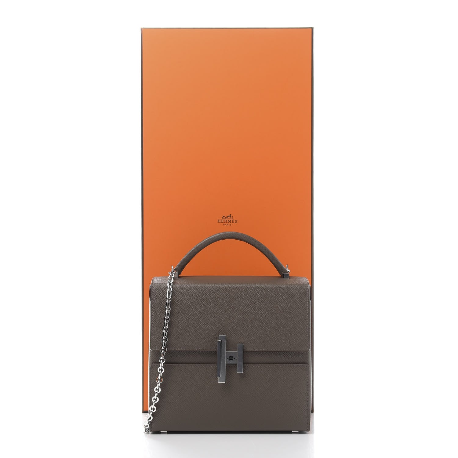 Hermes Epsom Cinhetic Boxy Top Handle Bag Etoupe 11 of 11