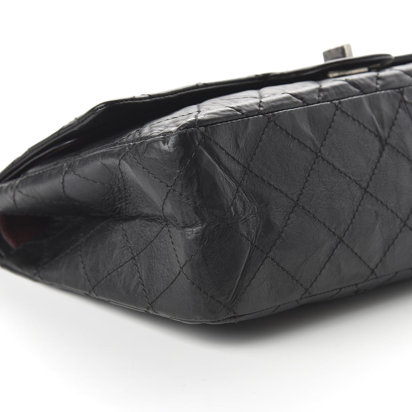 Aged Calfskin Quilted 2.55 Reissue 227 Flap Black