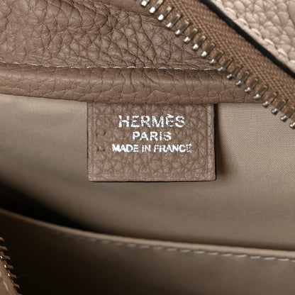 Hermes Taurillon Clemence Victoria II Toilet Case Gris Tourterelle 6 of 9