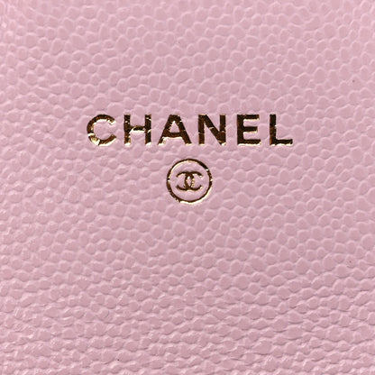 Chanel Caviar Quilted Flap Card Holder Wallet Light Pink 6 of 9