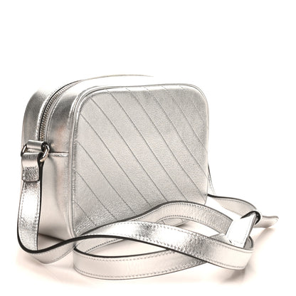 Gucci Metallic Sakai Be Green Calfskin Diagonal Stitched Small Blondie Shoulder Bag Silver 3 of 10