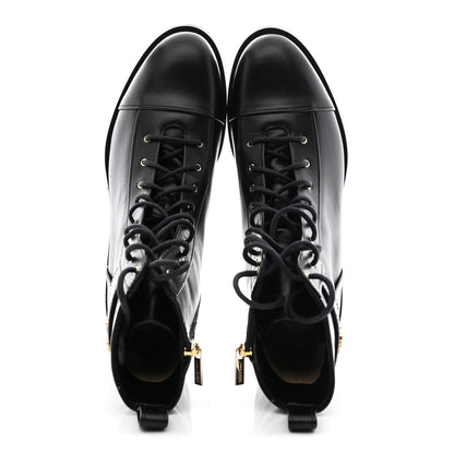 Jimmy Choo Shiny Calfskin Cayo Combat Boots 41 Black 2 of 8