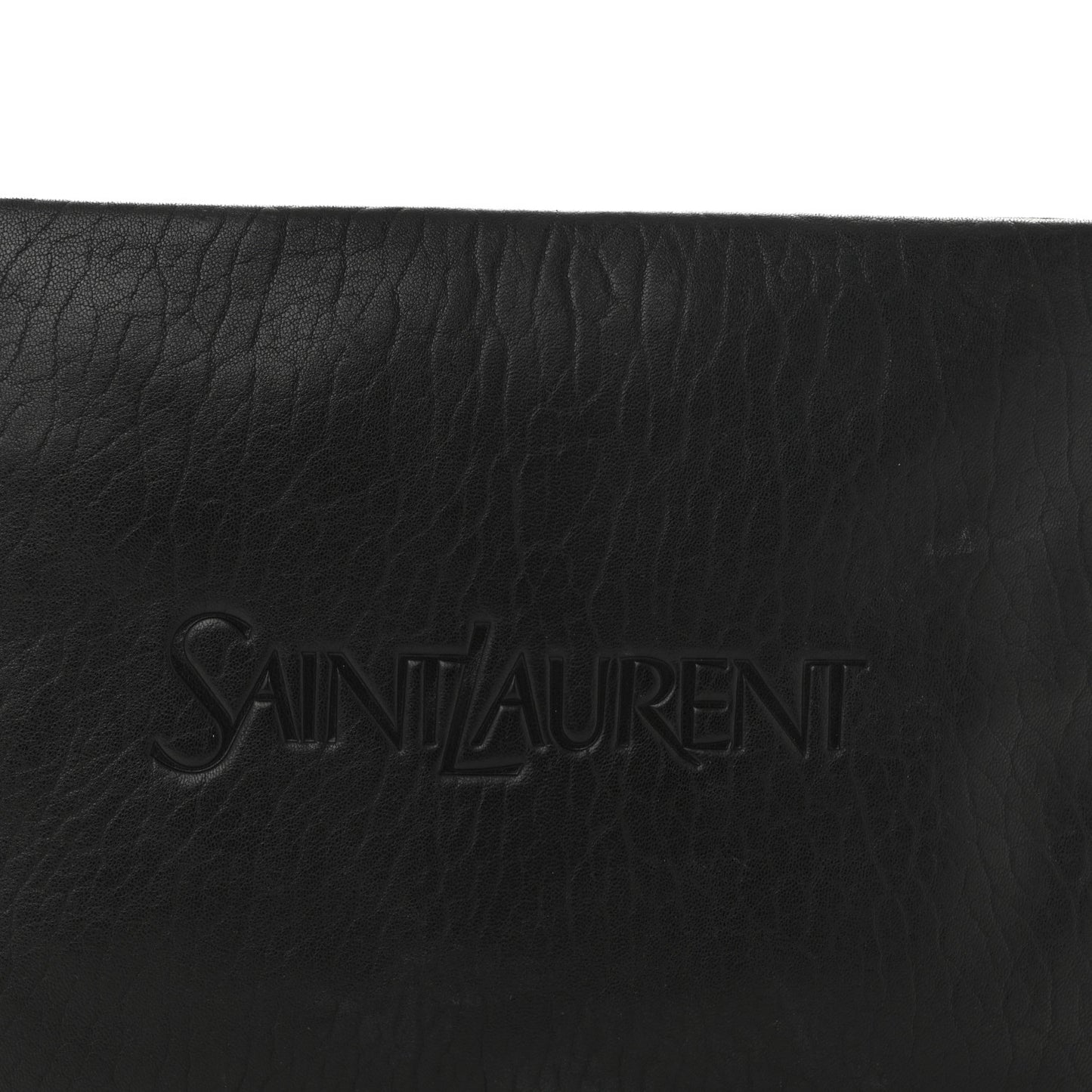 Lambskin Large Puffy Pouch Black