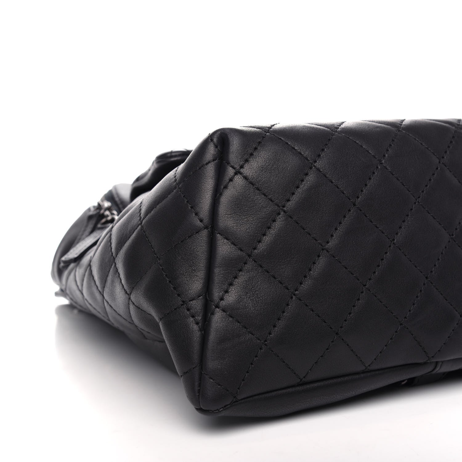 Chanel Metallic Lambskin Quilted Drawstring Backpack Black 8 of 10