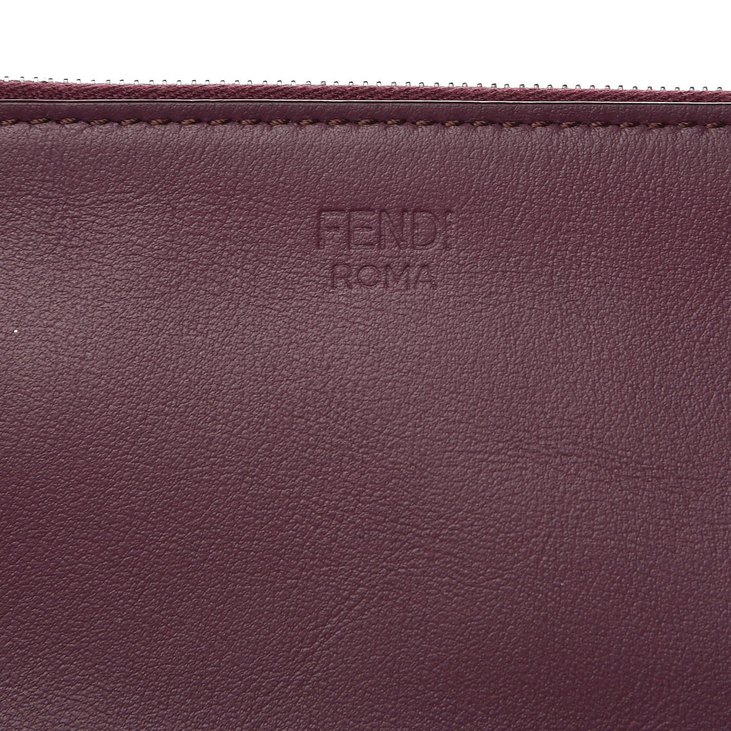 Calfskin Pearl F is Fendi Embellished Triplette Pouch Set Amido Papaya Amarone