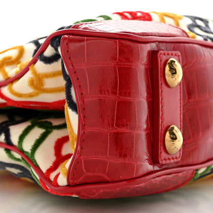 Louis Vuitton Alligator Velvet Chains Mini Linda Red Green Yellow 9 of 10